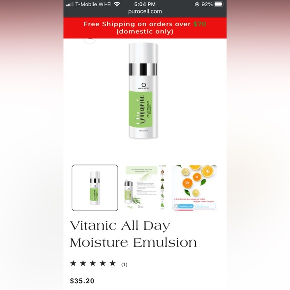 Vitanic All Day Moisture Emulsion NWOT - Picture 2 of 2